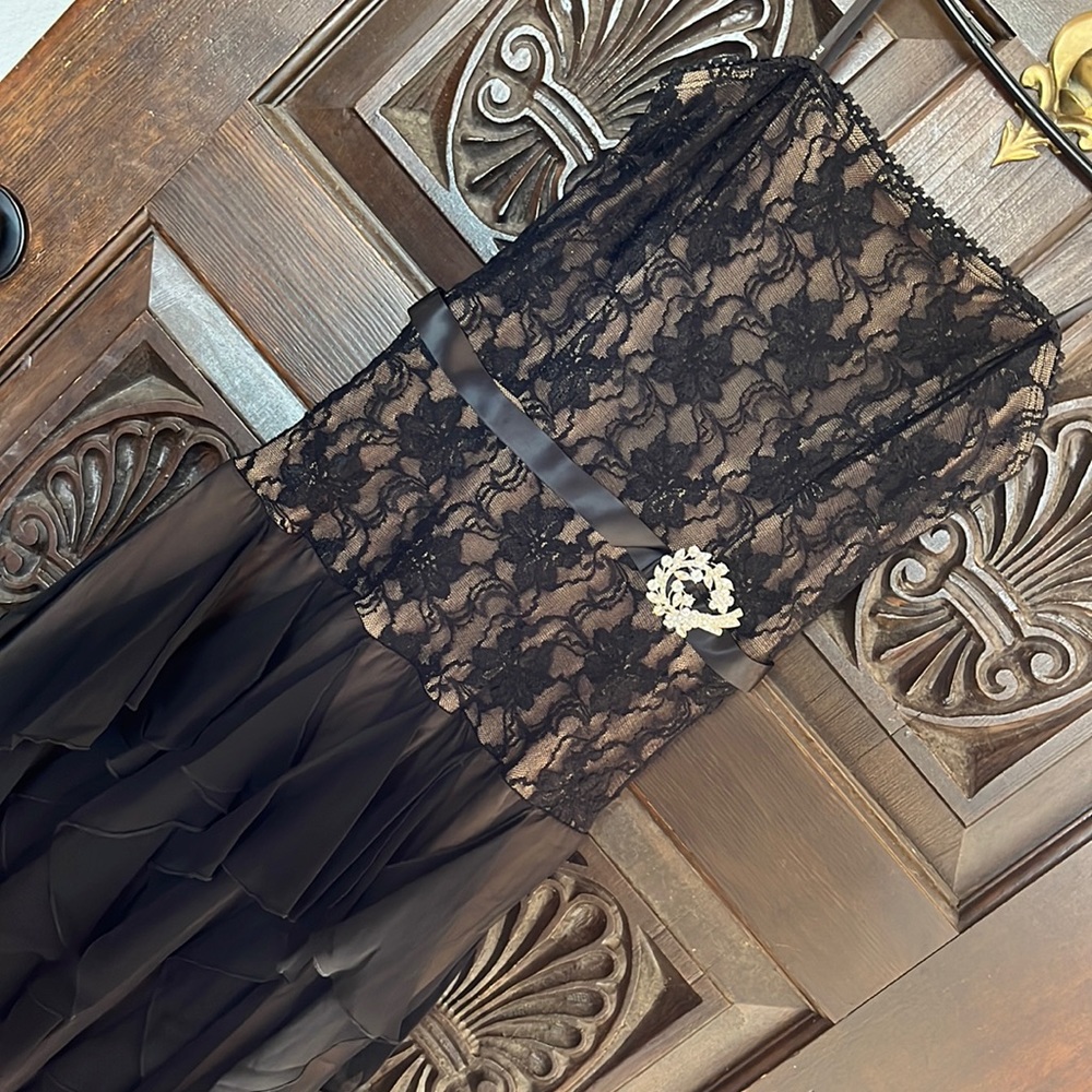 strapless lace dress